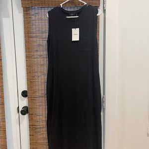 Theory Muscle Midi Dress Sz Med Black NWT